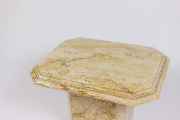 Pair of side tables in Sienna marble, 1970s - tray