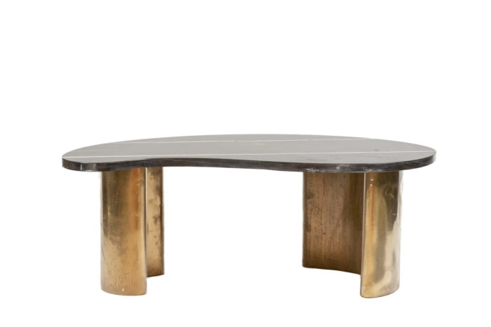 Coffee table in marble and brass, 1980s - face