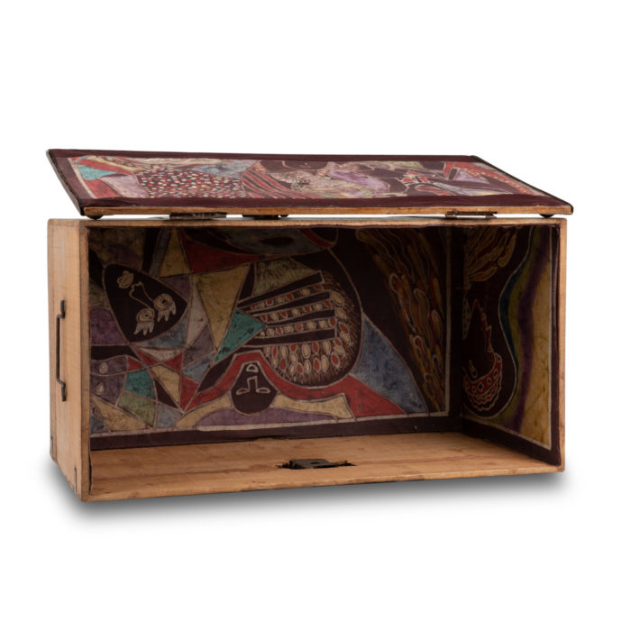 African style wooden chest, 20th century - interior