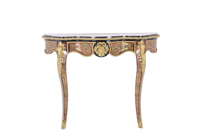 Boulle style console and gilded bronze, circa 1880 - face