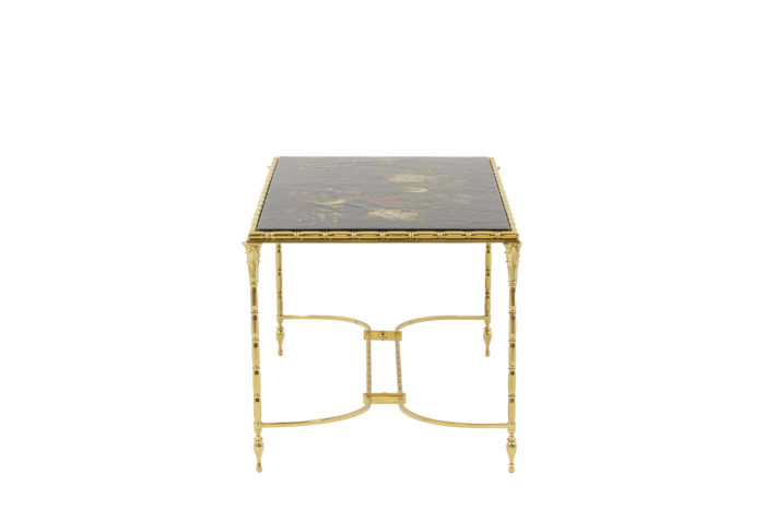 Maison Baguès, Coffee table in lacquer and bronze, 1950s - profil