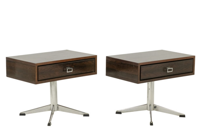 Pair of rosewood bedside tables, 1970s - la paire