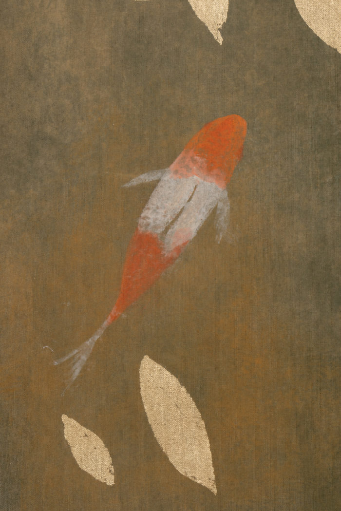 Painted canvas. Koi carp. Contemporary work - other détail