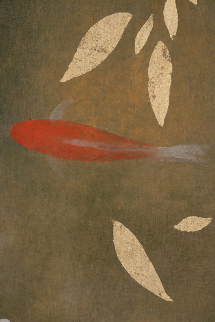 Painted canvas. Koi carp. Contemporary work - other focus