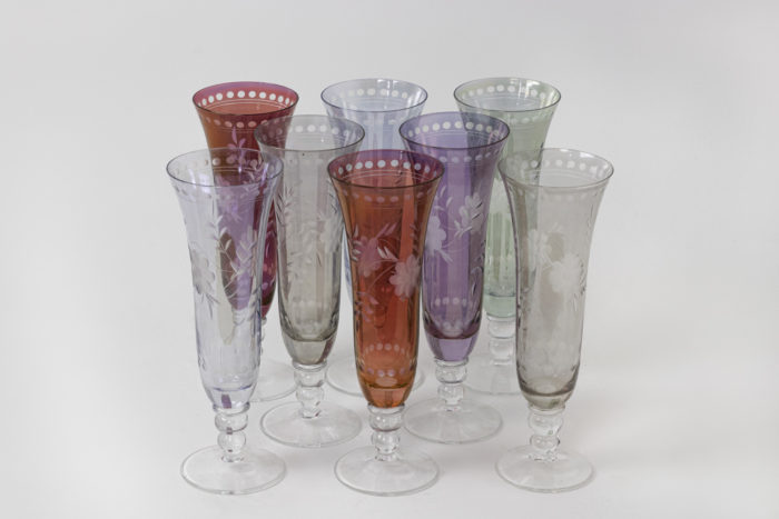 Ensemble de verres de Bohème - flûtes à champagne