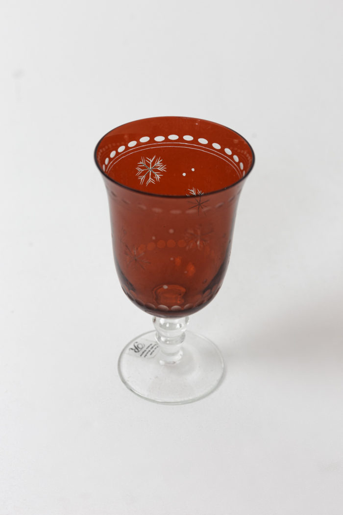 Ensemble de verres de Bohème - verre Rouge