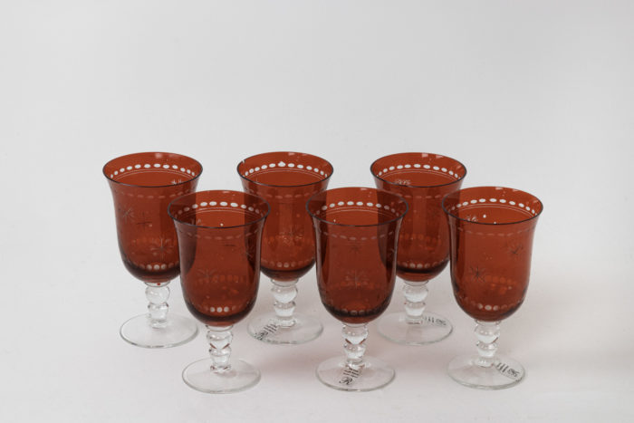 Ensemble de verres de Bohème - verres rouge