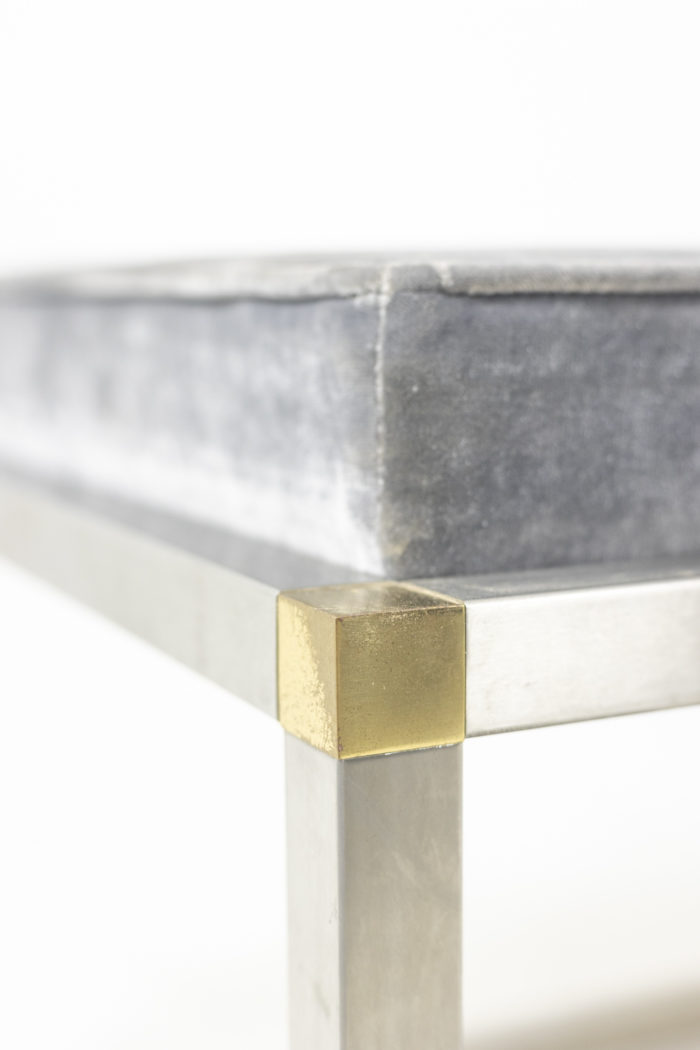 Banquette en métal doré et argenté - détail