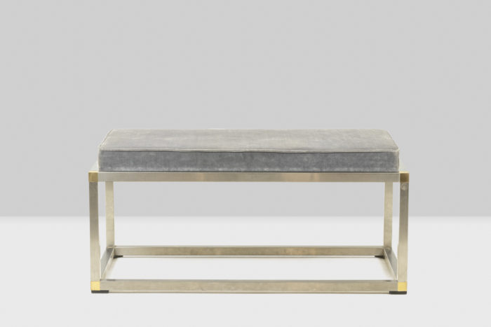 Banquette en métal doré et argenté - face