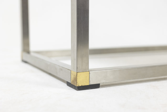 Banquette en métal doré et argenté - piètement
