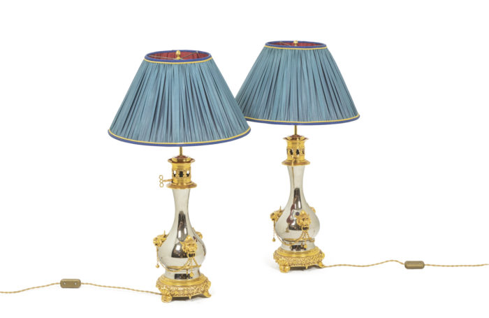 Pair of lamps in metal and gilded bronze, circa 1880 - the pair
