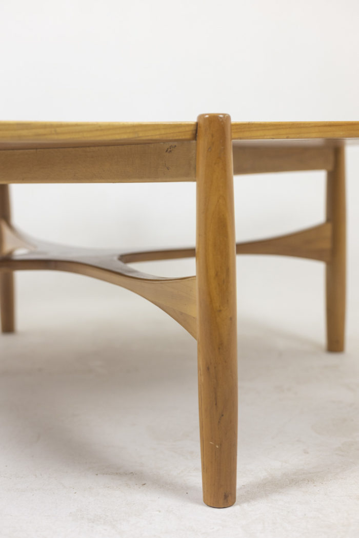 Cherry wood coffee table, 1970s - base