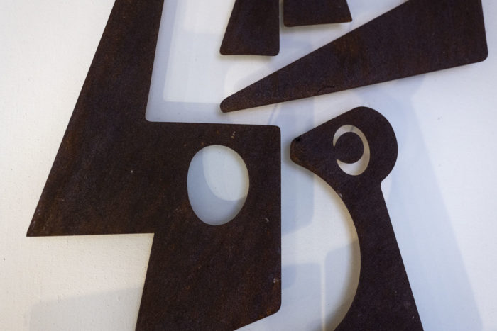 Decorative panel entitled "Sacha" in corten metal, contemporary work