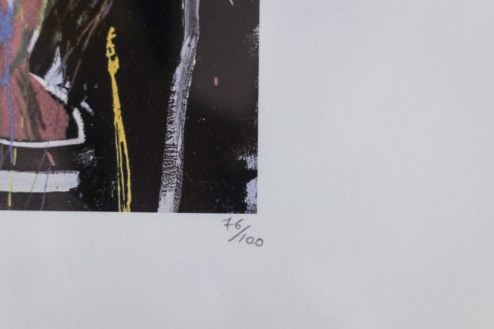 Sérigraphie de Jean-Michel Basquiat représentant deux visages - numérotée 76:100