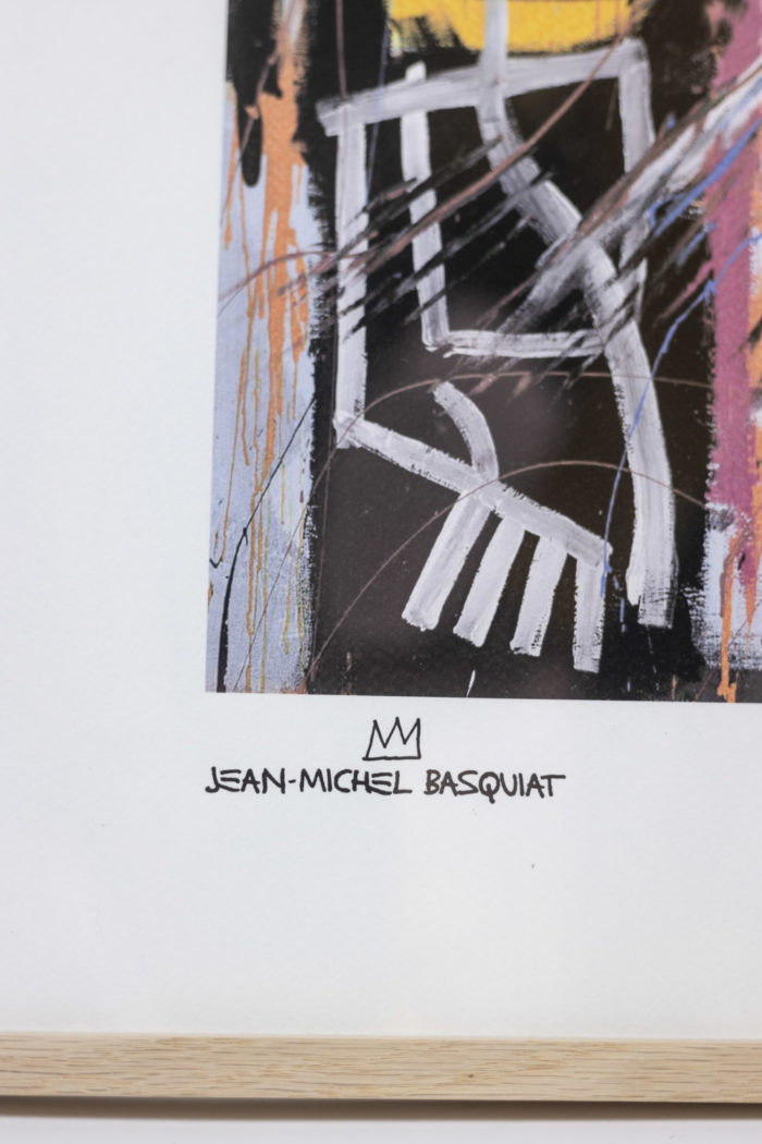 Sérigraphie de Jean-Michel Basquiat représentant deux visages - signé