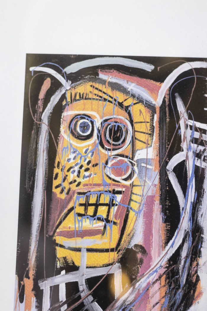 Sérigraphie de Jean-Michel Basquiat représentant deux visages - un visage