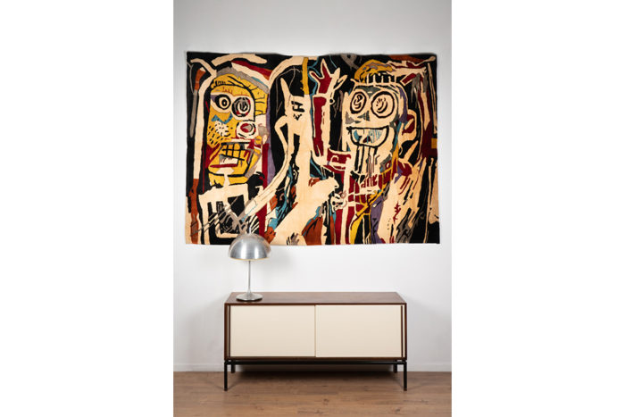 After Jean-Michel Basquiat, Rug, or tapestry, in wool. Contemporary work