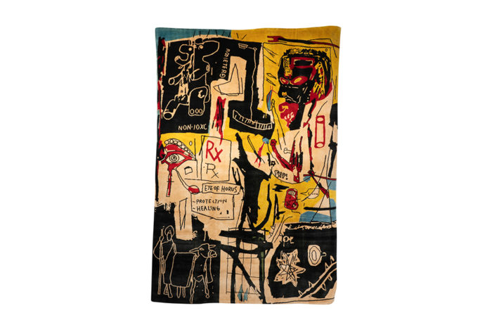 After Jean-Michel Basquiat. Rug, or tapestry « Melting Point of Ice ». Contemporary work.