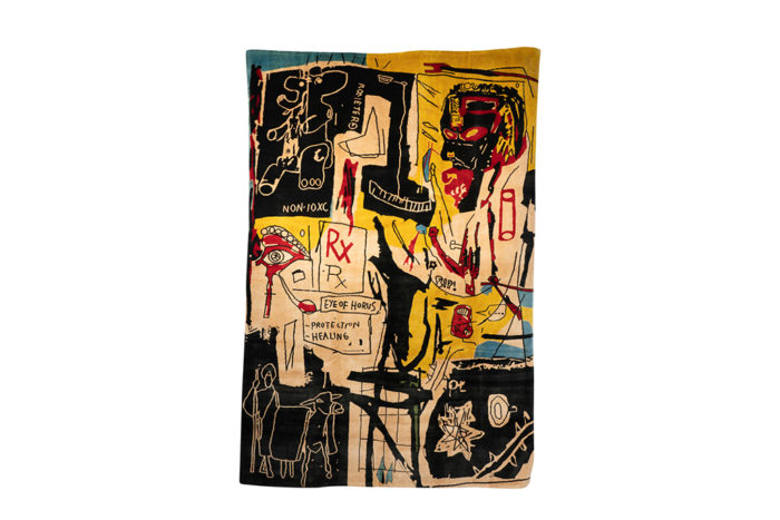 After Jean-Michel Basquiat. Rug, or tapestry « Melting Point of Ice ». Contemporary work.