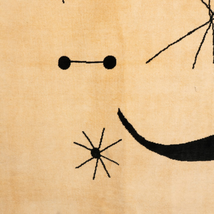 Tapis, ou tapisserie, inspiré par Joan Miro. Travail contemporain