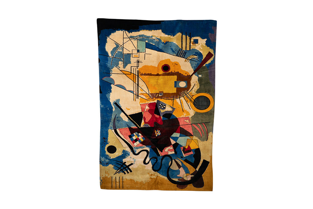 Tapis, ou tapisserie, inspiré par Kandinsky. Travail contemporain