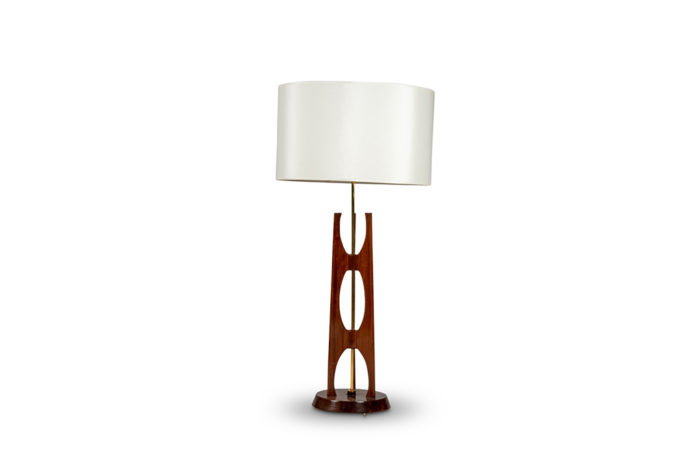 Lamp in teak and brass, 1960s - face