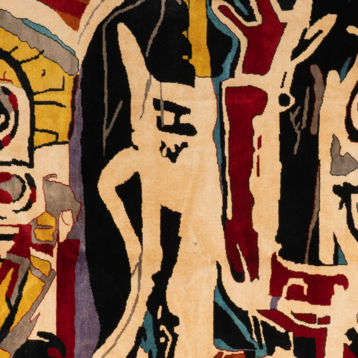 Tapis ou tapisserie d'après Jean-Michel Basquiat - détail