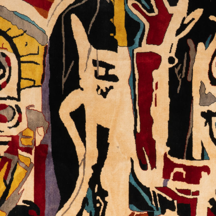 After Jean-Michel Basquiat, Rug, or tapestry, in wool. Contemporary work