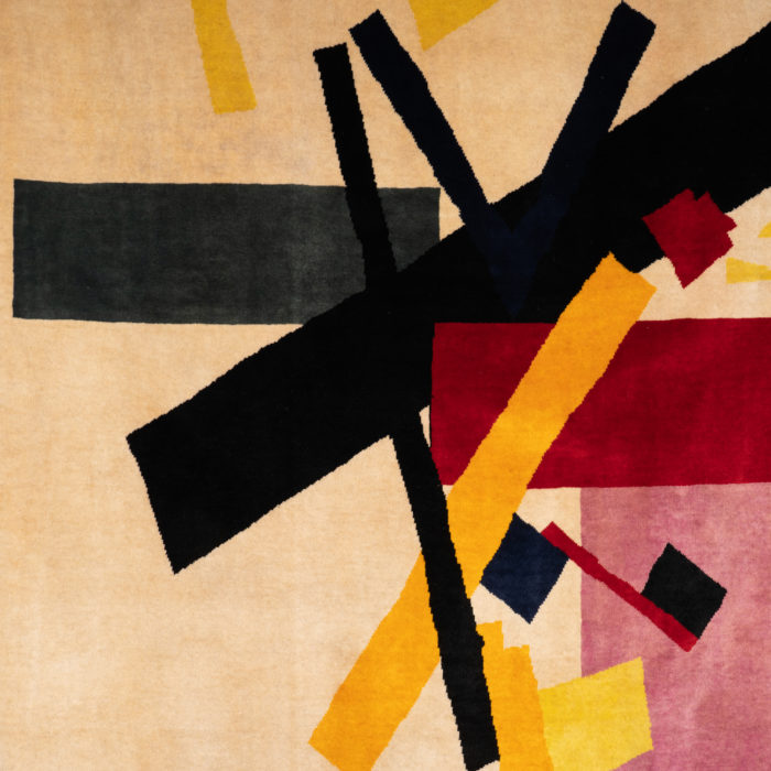 Tapis ou tapisserie en laine Mérinos d'après Kandinsky - focus