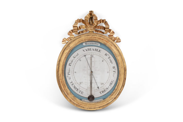 Louis XVI barometer in gilded wood, late 18th century - face