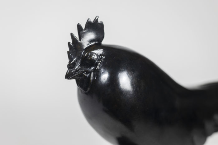 Le Coq Dormant, Bronze à patine brune à la cire perdue d'après François Pompon édité par l'atelier Valsuani, Reproduction 2006, Exemplaire 9:25 - tête