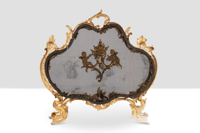 Louis XV style gilt bronze fire screen. Circa 1880. - back 3:4