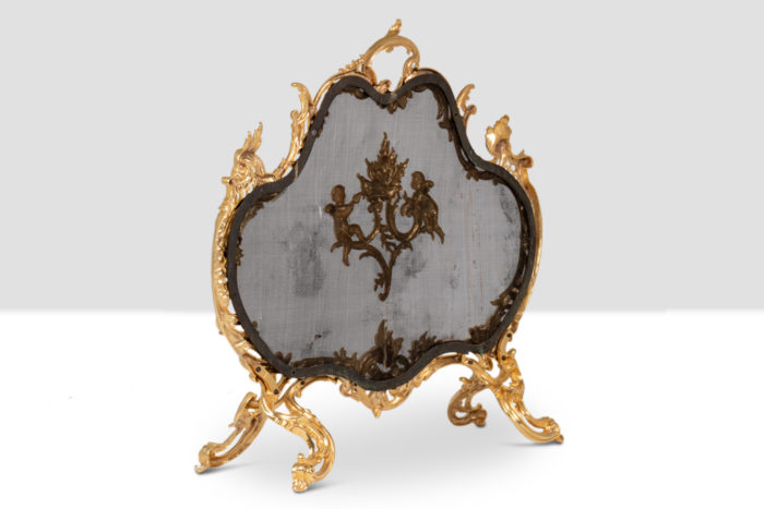 Louis XV style gilt bronze fire screen. Circa 1880 - back