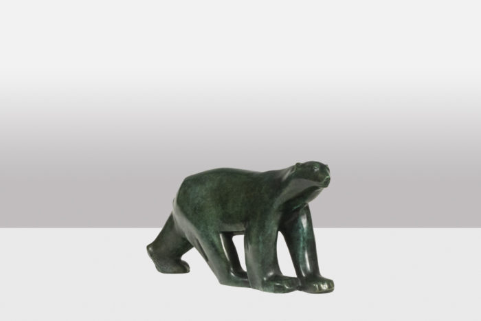 François Pompon pour Atelier Valsuani - Ours en bronze à patine verte - 3:4