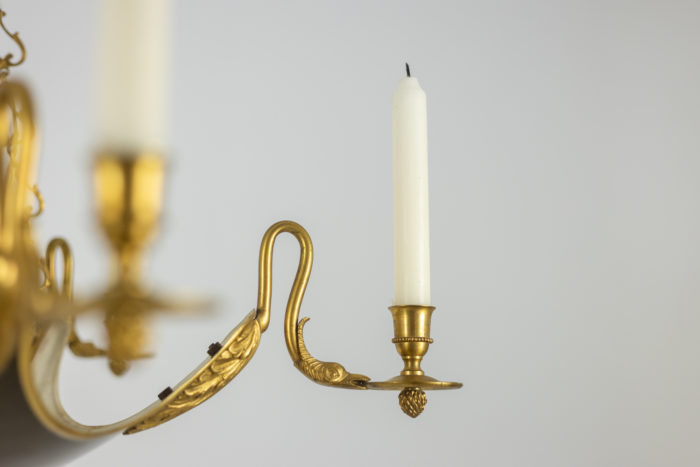 Maison Baguès. Empire style chandelier in gilded bronze. 1950s.