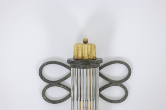 Pair of cylindrical Art Deco style wall lights. 1920s. - focus