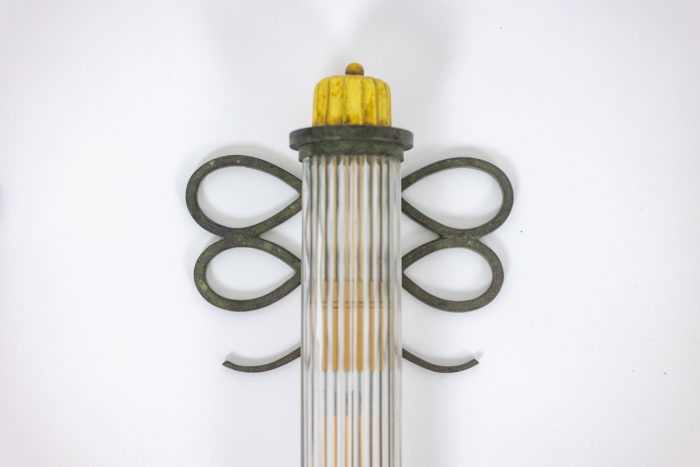 Pair of cylindrical Art Deco style wall lights. 1920s.