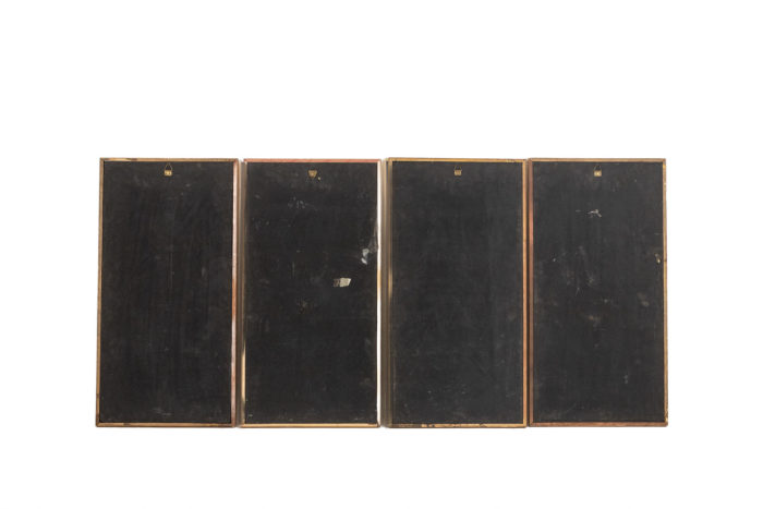Set of four Vietnamese lacquer panels. 1950s.