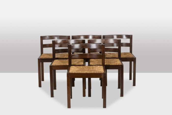 Dining room set in wengé. 1970s - chairs