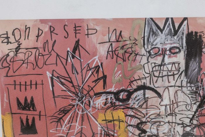 Jean-Michel Basquiat, Sérigraphie représentant un personnage dans les tons orange et rose - dernier détail