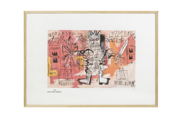 Jean-Michel Basquiat, Sérigraphie représentant un personnage dans les tons orange et rose - face
