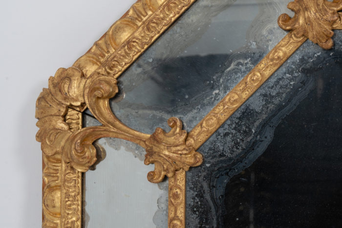 Pair of Louis XIV style mirrors in gilded wood. Circa 1880.