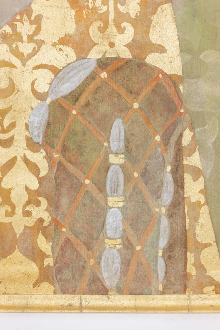 Panneau décoratif ou toile peinte en lin - arabesque