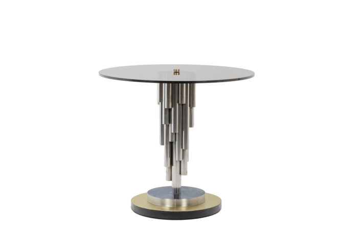 “Organ” pedestal table in chromed metal. 1970s. - face