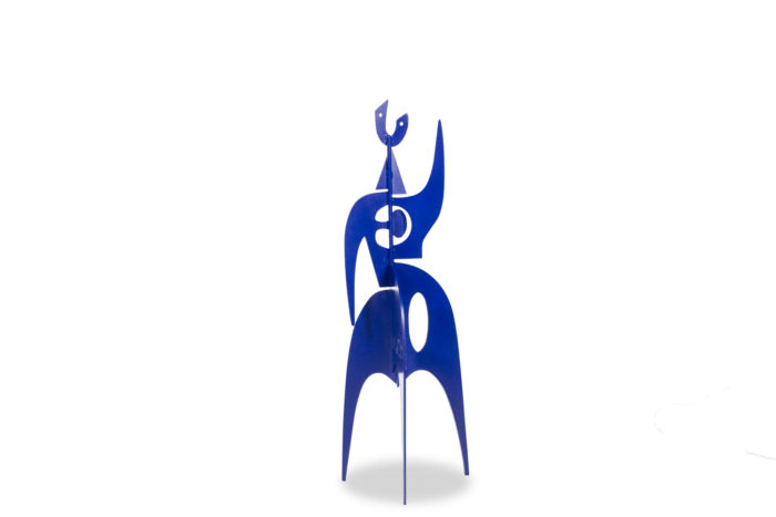 Sculpture Jouve en métal bleu outremer - dos