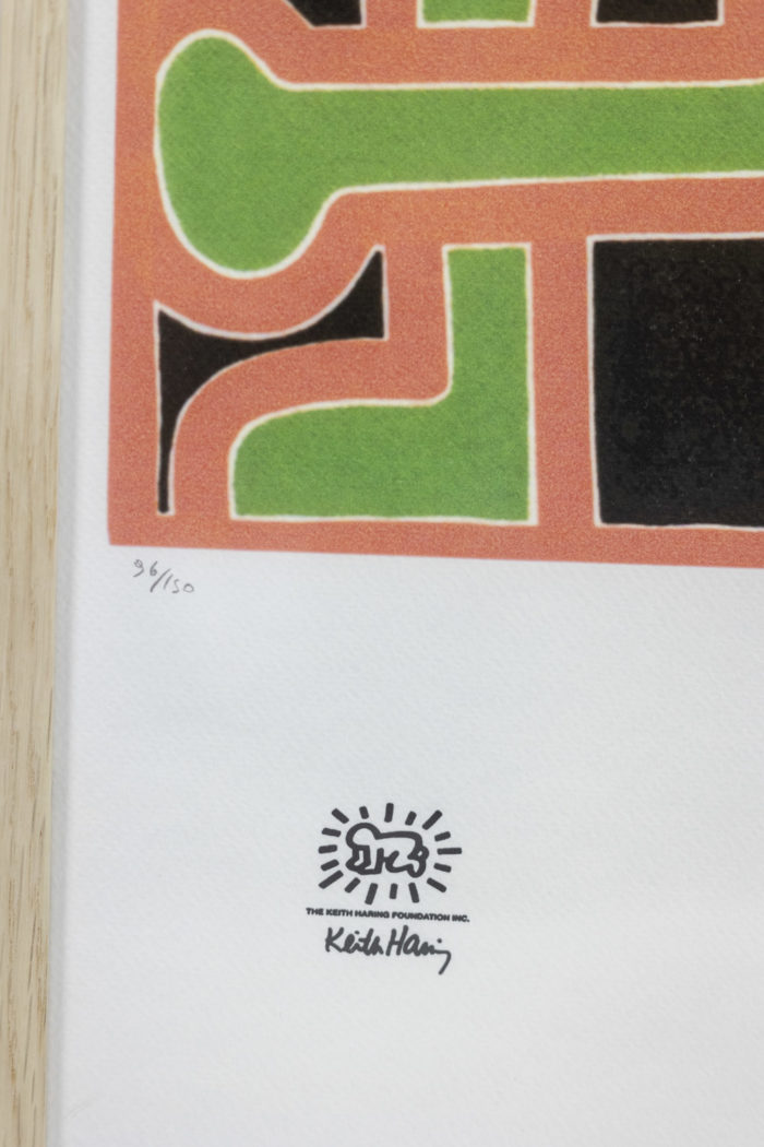 Signé et numéroté Sérigraphie Keith Haring