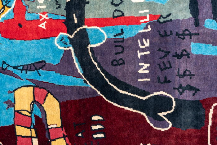 Tapis, ou tapisserie, inspiré par BASQUIAT - détail