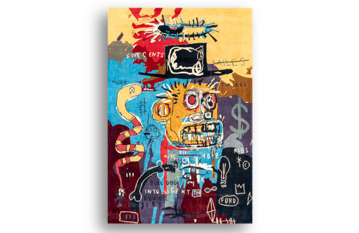 Tapis, ou tapisserie, inspiré par BASQUIAT - face