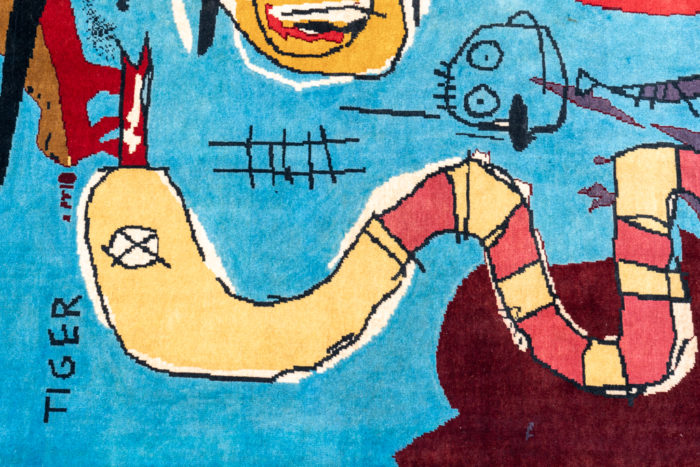 Tapis, ou tapisserie, inspiré par BASQUIAT - zoom