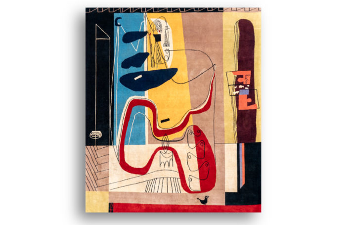 Tapis, ou tapisserie, inspiré par Le Corbusier - face